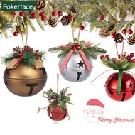 POKERFACE Large Vintage Christmas Bell Shabby Chic Christmas Ornament Jingle Bell Christmas Hanging 