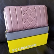 FX CREATIONS 粉紅色真皮長型銀包/ dirty pink leather wallet #sellthemall