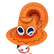 Bandai | Anime Ace Pirates Cosplay Cowboy Hat Halloween Costume Hats Orange Felt Cowboy Western Hat