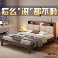 Minimalist Double Bed1.8Internet Celebrity Rental House1.5Rice1.2m Solid wood bed for bedroom, suita