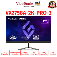 Viewsonic Gaming Monitor VX2758A-2K-PRO-3 27" 2560x1440 QHD, 240Hz, IPS, 1ms, Flicker-free