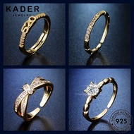 KADER JEWELRY Silver Perempuan Fashion Cincin Gold Original Diamond Moissanite Adjustable Women 925 Ring M138
