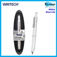 [HUANYO] Writech Clictek Retractable Fountain Pen Set - Fine Nib with 5 Ink Cartridges (Black/Blue I