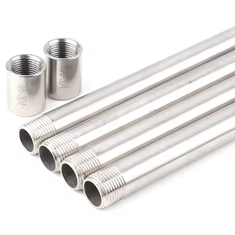 5~50CM 1/8"~1" Thicken 304 Stainless Steel Tube Capillary Industry Oil Water Gas SS304 Thread Extent