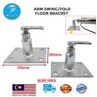 High Quality Metal Floor Bracket with Screw for Swing / Folding Arm - Auto Gate System (1 Pair)