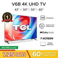 【5 Years Warranty】TCL V6B Google TV | 43 50 55 65 inch | 4K Smart TV |HDR 10 | Dolby Audio |HDMI 2.1