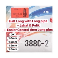 Ready stock Dawei Saviga  388C2 Half Long Mid Pips Table Tennis 388 c2 pimple jahat medium long pips