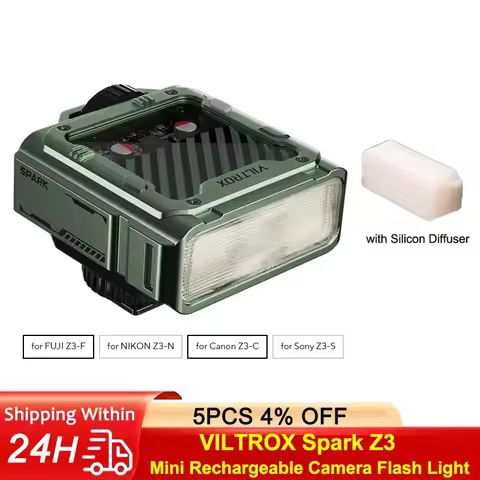 VILTROX Spark Z3 Mini Rechargeable Camera Flash Light Speedlite with Diffuser for Fuji Z3-F/NIKON Z3