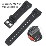 19mm Resin Watch Strap for Casio W-740 W-71 DB-55 W-26 W-86 Men Sport Waterproof Rubber Replace Band