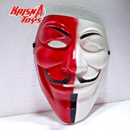 MERAH / Hacker MaskAnonymous Mask/Vendetta MaskChildren's Toy Red and White Heker Mask Topeng