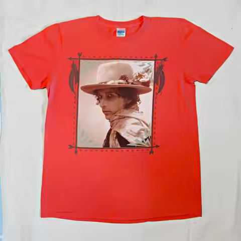 Bob Dylan Rolling Thunder Revue Shirt Concert Tour Medium Mens Coral Red