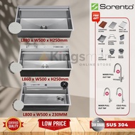 [Kingsman] SORENTO Undermount Topmount Honeycomb Stainless Steel 304 Single Bowl Kitchen Sink Dapur 