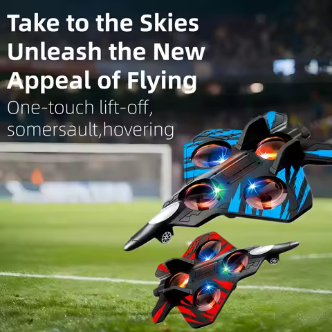 D99 Foam RC Plane 2.4G 2CH Remote Control Airplane Stunt Fly Aircraft With LED Four Fan 360° One Key