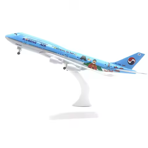 JASON TUTU 20CM Korean Air Boeing 747 Aircraft Model Planel Airplane Diecast Metal 1/300 Scale Plane