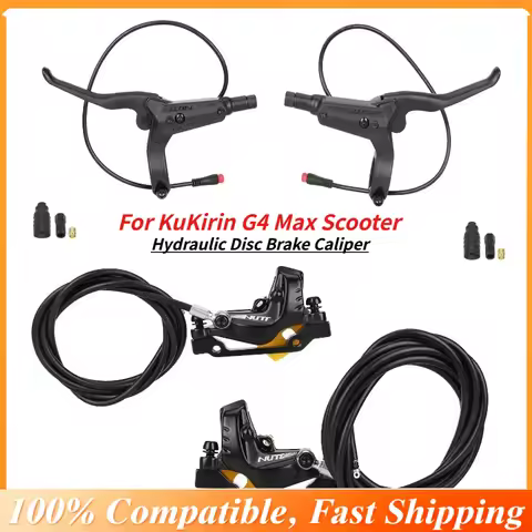4-Piston Hydraulic Disc Brake Caliper with Brake Line & Cut-off Switch for KuKirin G4 Max Scooter Or