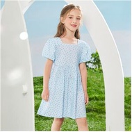 KF - 碎花兒童短袖連衣裙（秘密花園紅花版 尺碼：110-160碼）（下單後聯絡客服確認發貨尺碼）#S091022037