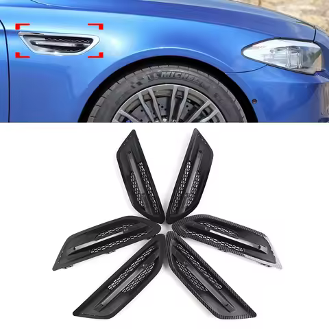 2 Pcs Car Side Fender Grille Air Vent Outlet Cover Trim Decoration For BMW F10 5-Series M5 Sedan 201