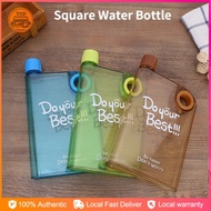 Flat Squared Water Bottle A5 Portable with Handle Sports Outdoor Frosted Tumbler Leak Proof for Gym