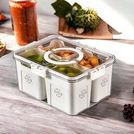 SHCJ生活采家 DripFresh手提加厚分格瀝水保鮮盒-6L大款4分格