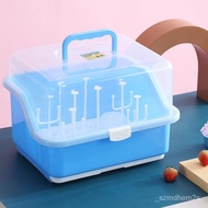 W-6&amp; Plastic Baby Bottle Storage Box Storage Box Maternal and Child Supplies Baby Tableware Bottle Dustproof Drain Stora
