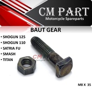 Suzuki Shogun 110 125 Smash Titan Satria FU m8 x 35. Gear Bolts