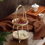 BUCKS Bamboo Weaving Baskets, Weave Handcrafted Snack Display Stand, Baskets Tier Rack Round Elegant