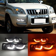 Car LED DRL For Toyota Land Cruiser Prado 120 GRJ120 TRJ120 FJ120 LC120 2002-2010 Daytime Running Li