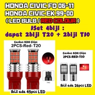 CIVIC FD / ES / EK 99 / T10+T20 LED BULB 1set 4biji (MERAH) Brake Lights (RED) LED Canbus for Tail L