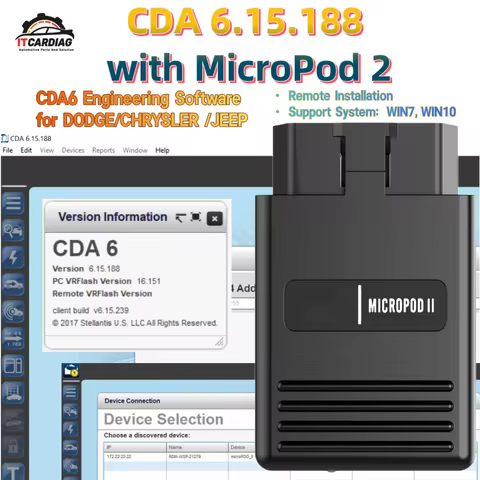 2026 CDA 6.15.188 Engineering with MicroPod 2 V17.04.27 MicroPod II for FLASH PROGRAMMING for DODGE,