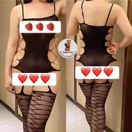 BIG SIZE APPLE WAIST Mesh SUIT