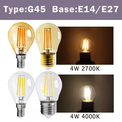 6PCS Led Filament Edison Bulb E27 B22 E14 G45 A60 G80 G95 4W 6W Vintage Led Lamp 2700K 4000K Warm Wh