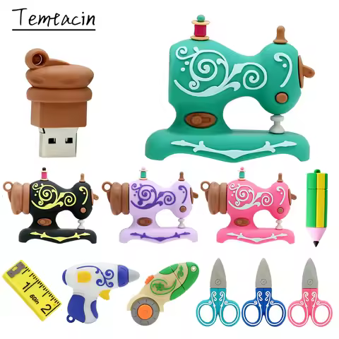 Tailor Tools Sewing Machine Scissor Ruler Pendrive 256G Usb Stick 8GB 16GB 32GB 256GB 64GB 128GB USB