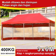 TopStyle Tenda Lipat 3x3 Tenda Bazar 600D Outdoor Tenda Gazebo Tenda Jualan Pameran Dagang Biru dan 