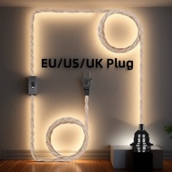 Power Cord Pendant Light 4.5M Hemp Rope Cables E26 E27 Lamp Holder EU US UK Plug with Switch Wire Ed