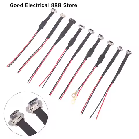 1PC Type-C Micro USB Connector FPC 2Pin 3Pin R1 EK Decryption Welding Wire Flat Cable Male Fast Char