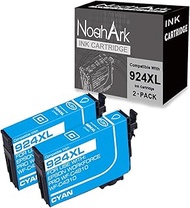 NoahArk 2 Packs 924XL Remanufactured Ink Cartridge Replacement for Epson 924 T924XL High Yeild for W