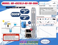 HANDURO ปั๊มบาดาลโซล่าเซลล์ 1500W 2นิ้ว น้ำ 15.5Q รุ่น HD-4SC15.5-65-110-1500 Max Head 65 เมตร ปั๊มบ
