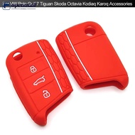 【OMALL】 Car 3 Button Key Silicone Car Key Cases Cover Folding Remote Key Fob Protection For VW Polo 