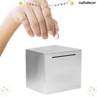 NAILSDECOR Money Box, Stainless Steel Portable Piggy Bank, Home Use Only in Handmade Security Coin M