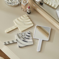 Hand-held Cosmetic Mirror, Light Luxury, Convenient, Wavy, Stylish, Compact, Convenient, Electroplat