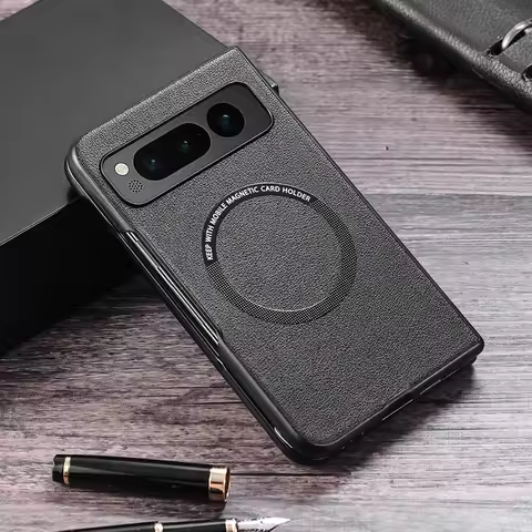 Premium PU Leather Case for Pixel Fold For Magsafe Wireless Charging Hard Back Cover For Google Pixe