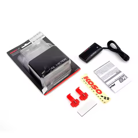 KOSO Voltmeter Motorcycle Voltmeter 0-20V LCD Display Voltmeter Digital Voltage Indicator Accesorios