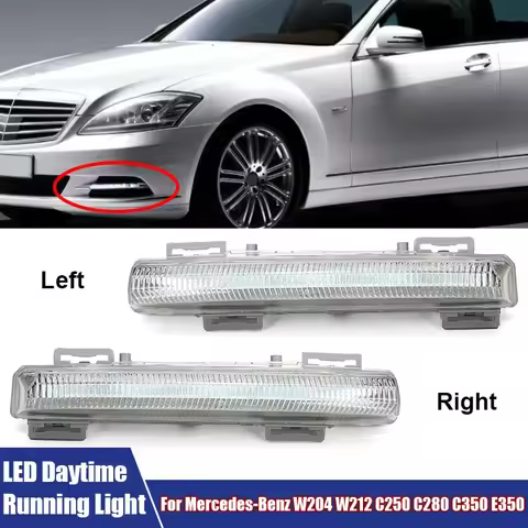 LED Light Car Front Bumper Left, Right LED Anti-Fog DRL Running Turn Signal Lamp For Mercedes-Benz W