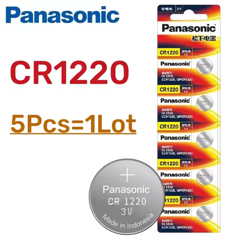 5pcs Original PANASONIC CR1220 CR 1220 3V Lithium Battery For Watch Calculator Clock Remote Control 