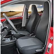 BesteKauf Tailor-Made Fabric Seat Covers Compatible with VW Up 2011-2019 Vehicle-Specific Black Front