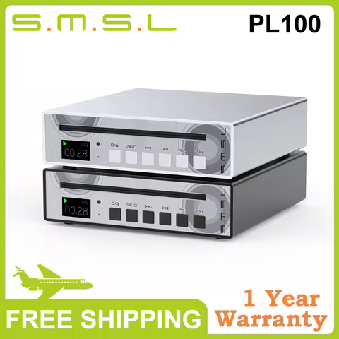 SMSL PL100 HiFi CD Player Portable CS43131 Chip Support Optical Coaxial 32Ω/60mW 3.5mm Headphone Out