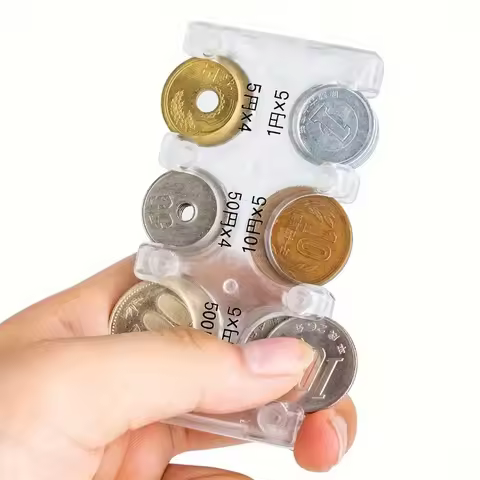 Mini Portable Coin Organizer, Portable Plastic Coin Holder, Multi-Slot Japanese & Korean Currency St