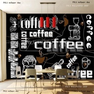 Custom wallpaper mural  Personality Blackboard English Cafe Shop Industrial  Wallpaper mural Bar Bac