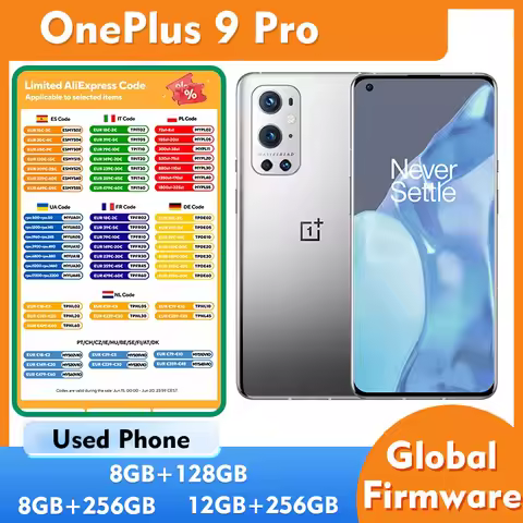 OnePlus 9Pro 9 Pro Smartphone 5G 128GB 256GB ROM 6.7inch 50MP Camera Bluetooth used phone