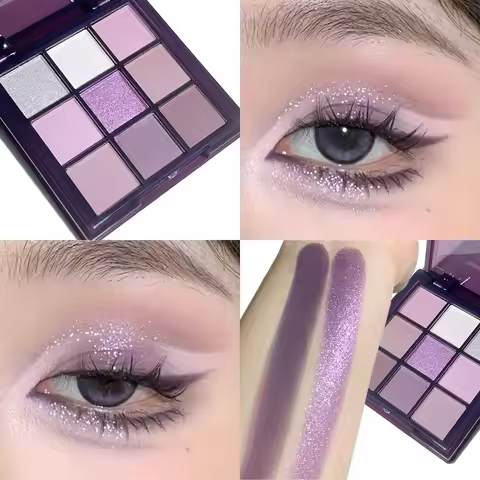 Purple charm dream girl nine-color eye shadow plate smoke purple low saturated pearl matte purple sp